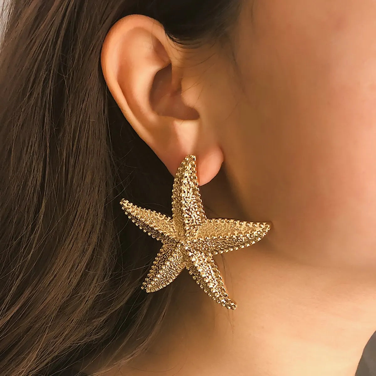 Oversized Boho Starfish Stud Earrings