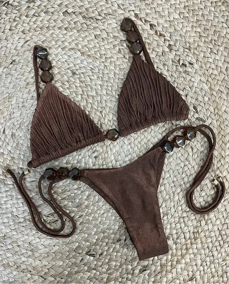 Beaded Push-Up Bikini Set