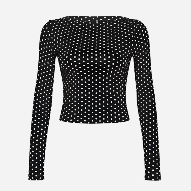 Y2K Polka Dot Crop Top