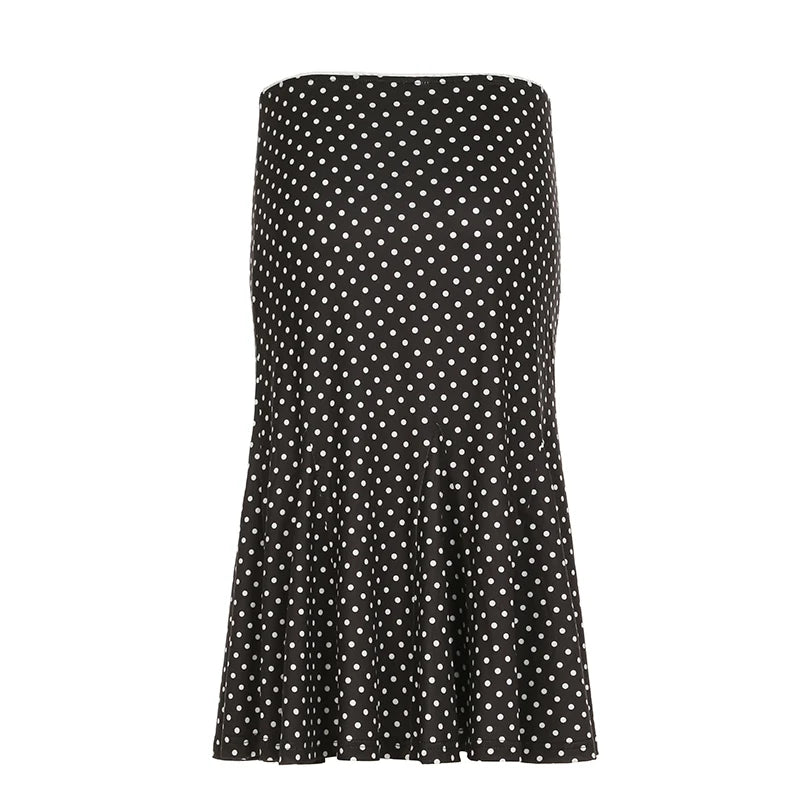 Polka Dot Wrap Midi Skirt