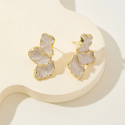 Gold-Plated Floral Stud Earrings