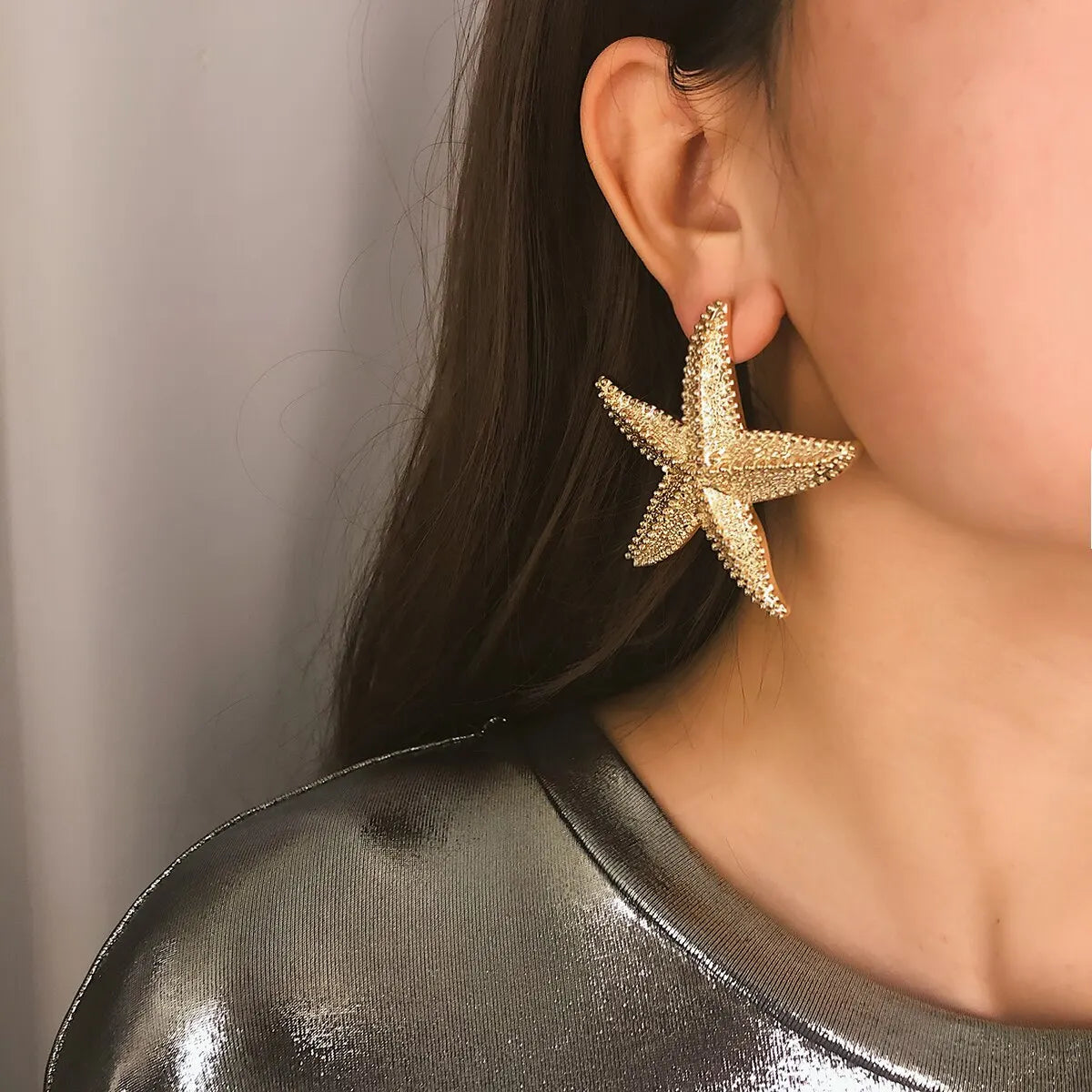 Oversized Boho Starfish Stud Earrings