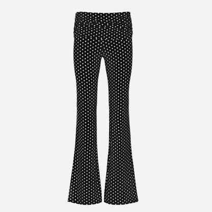 Polka Dot Print Flare Pants