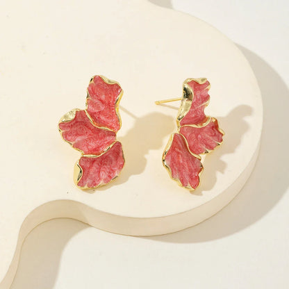 Gold-Plated Floral Stud Earrings