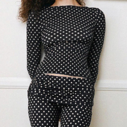 Y2K Polka Dot Crop Top