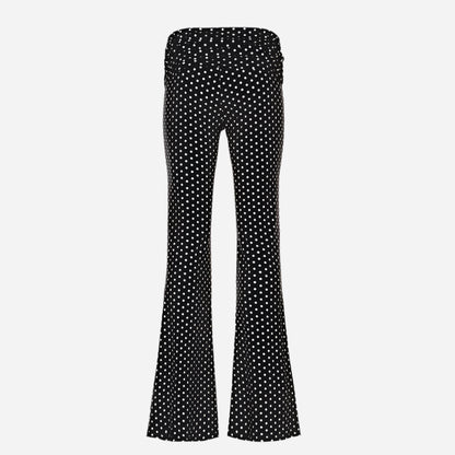 Polka Dot Print Flare Pants