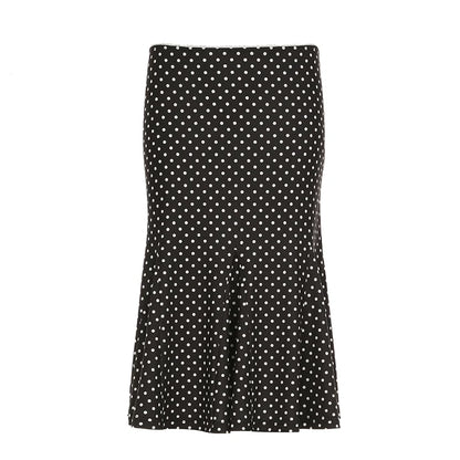 Polka Dot Wrap Midi Skirt