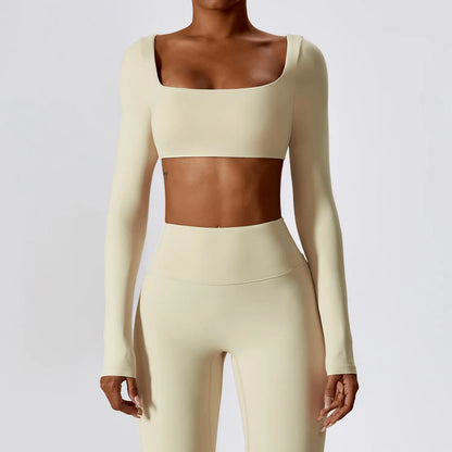 Long-Sleeve Cropped Sports Top