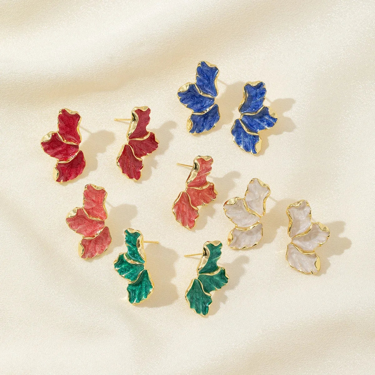 Gold-Plated Floral Stud Earrings